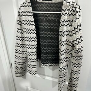 Maurices Black and White Zigzag Blazer